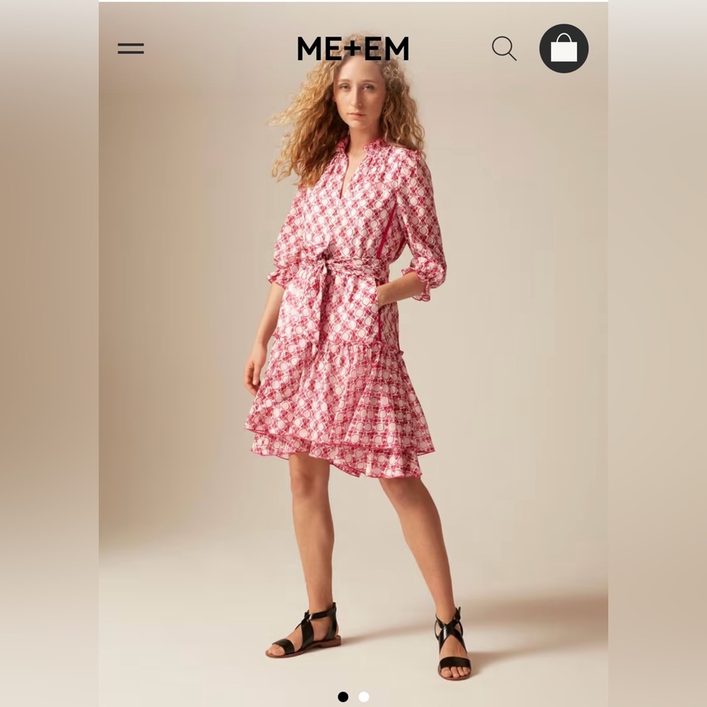 ME+EM Silk Cotton Summer Brocade
Swing Dress + Belt